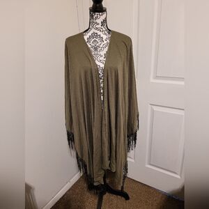 Meaneor Fringed open coverup‎